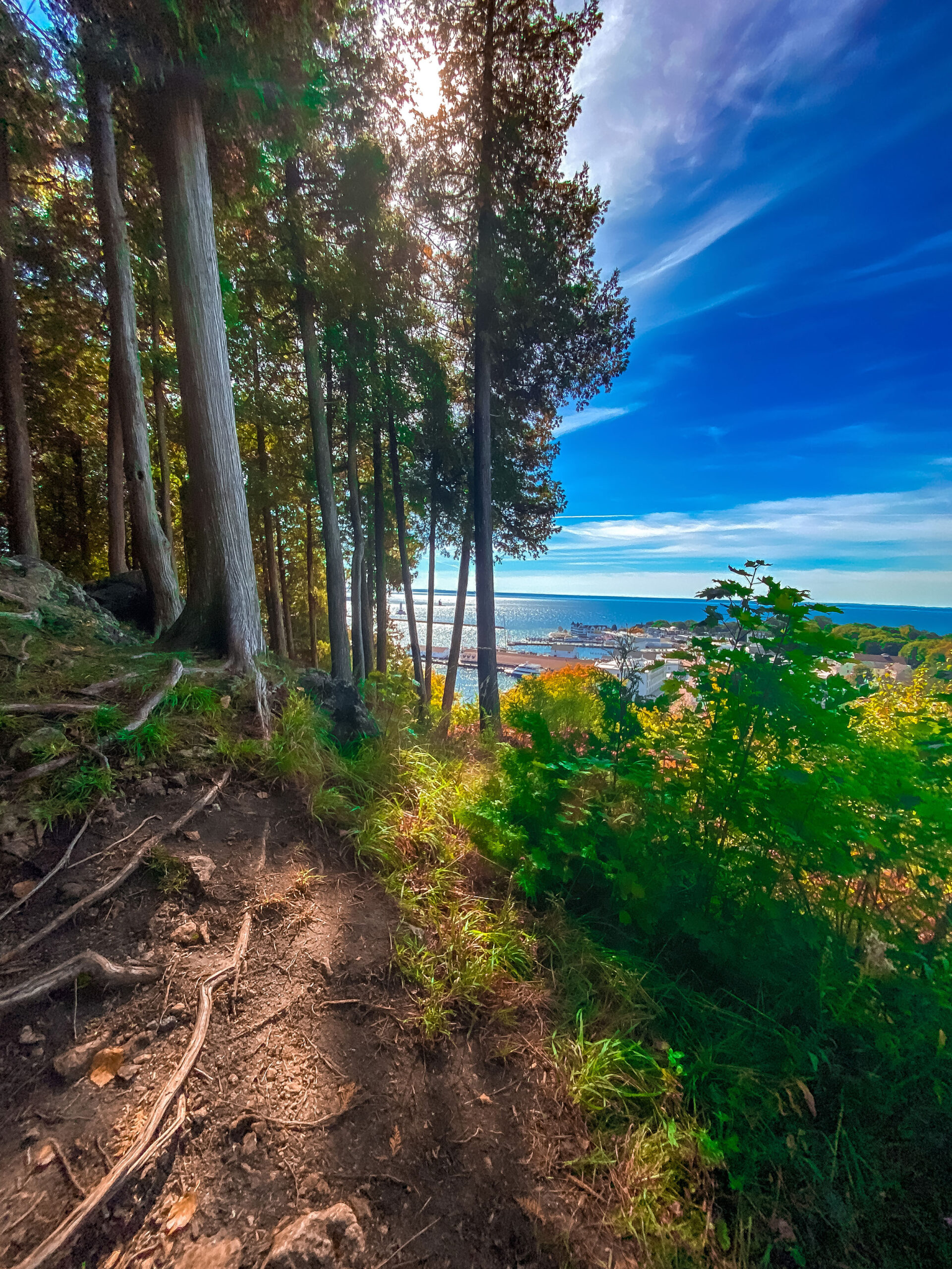 Hiking trail in the Fall on Mackinac Island
